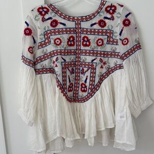 NWT Tuckernuck Antic Batik Raji Embroidered Top Size S